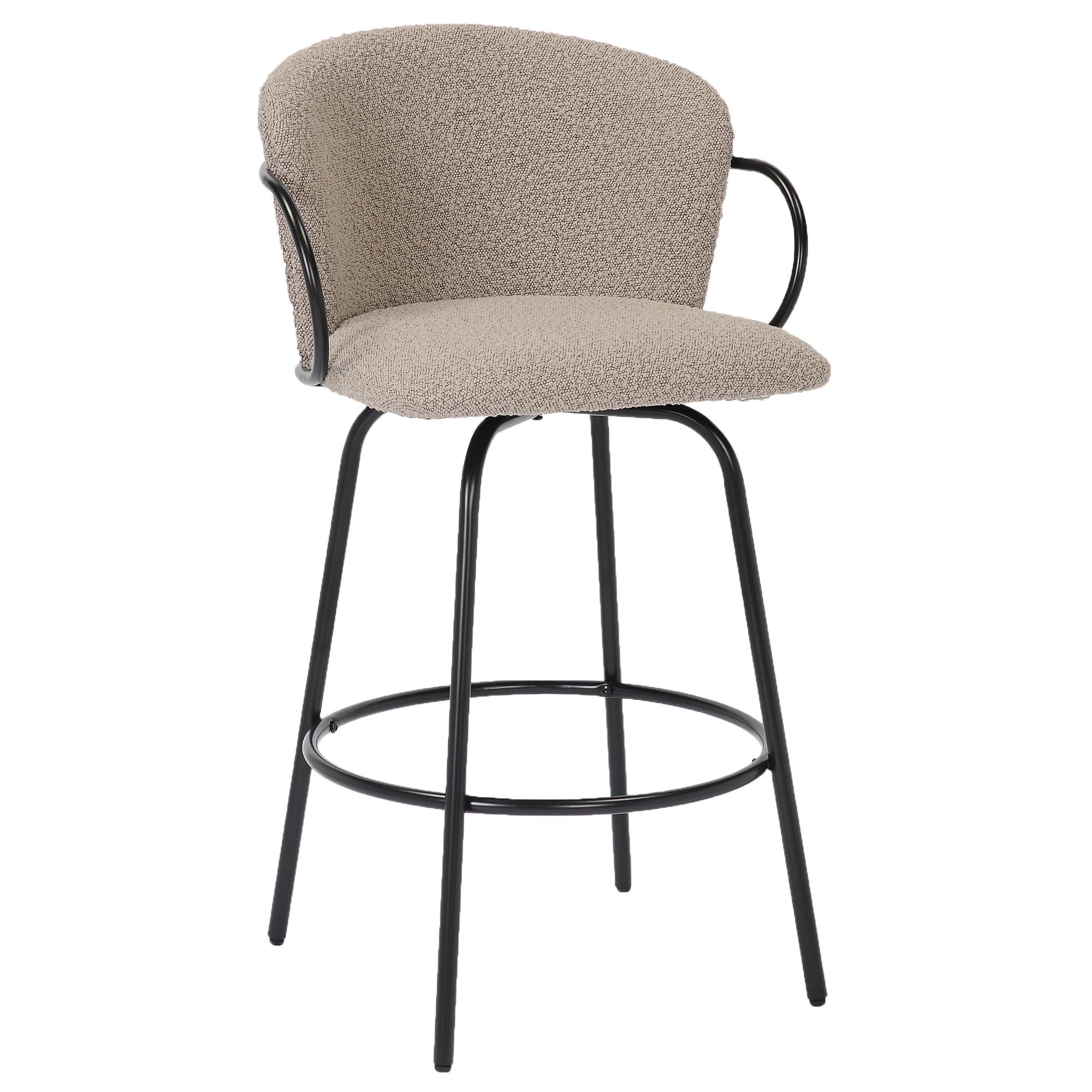  !nspire Kalani 203-995WGY 26" Counter Stool w/Swivel - Warm Grey & Black IMAGE 1