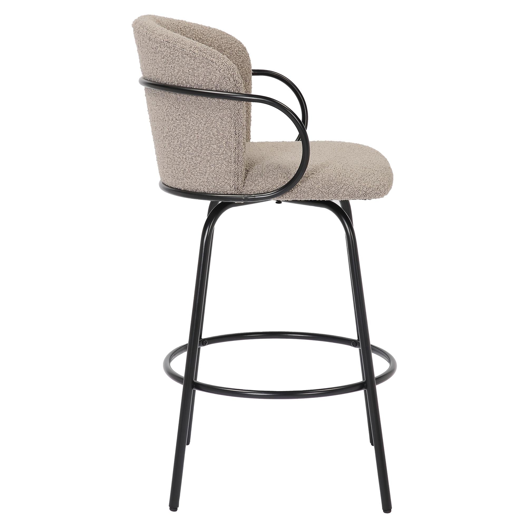  !nspire Kalani 203-995WGY 26" Counter Stool w/Swivel - Warm Grey & Black IMAGE 4