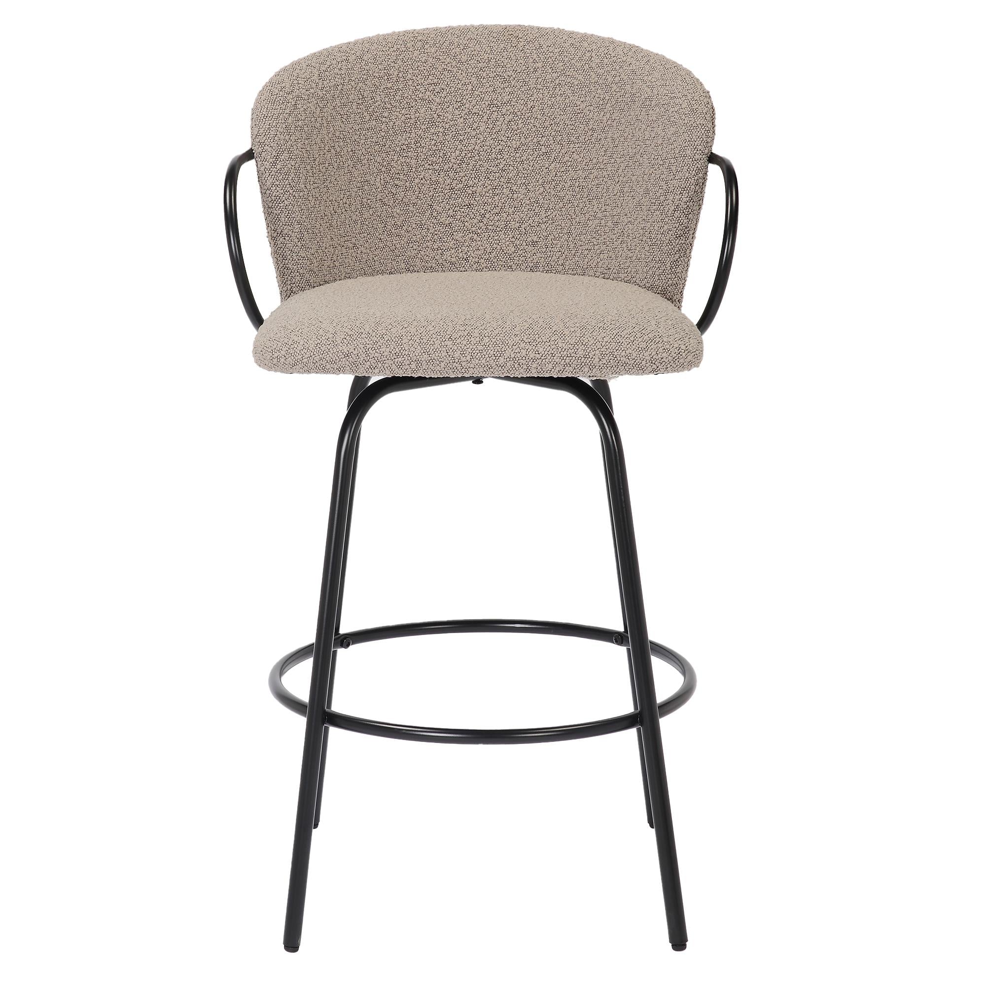  !nspire Kalani 203-995WGY 26" Counter Stool w/Swivel - Warm Grey & Black IMAGE 5