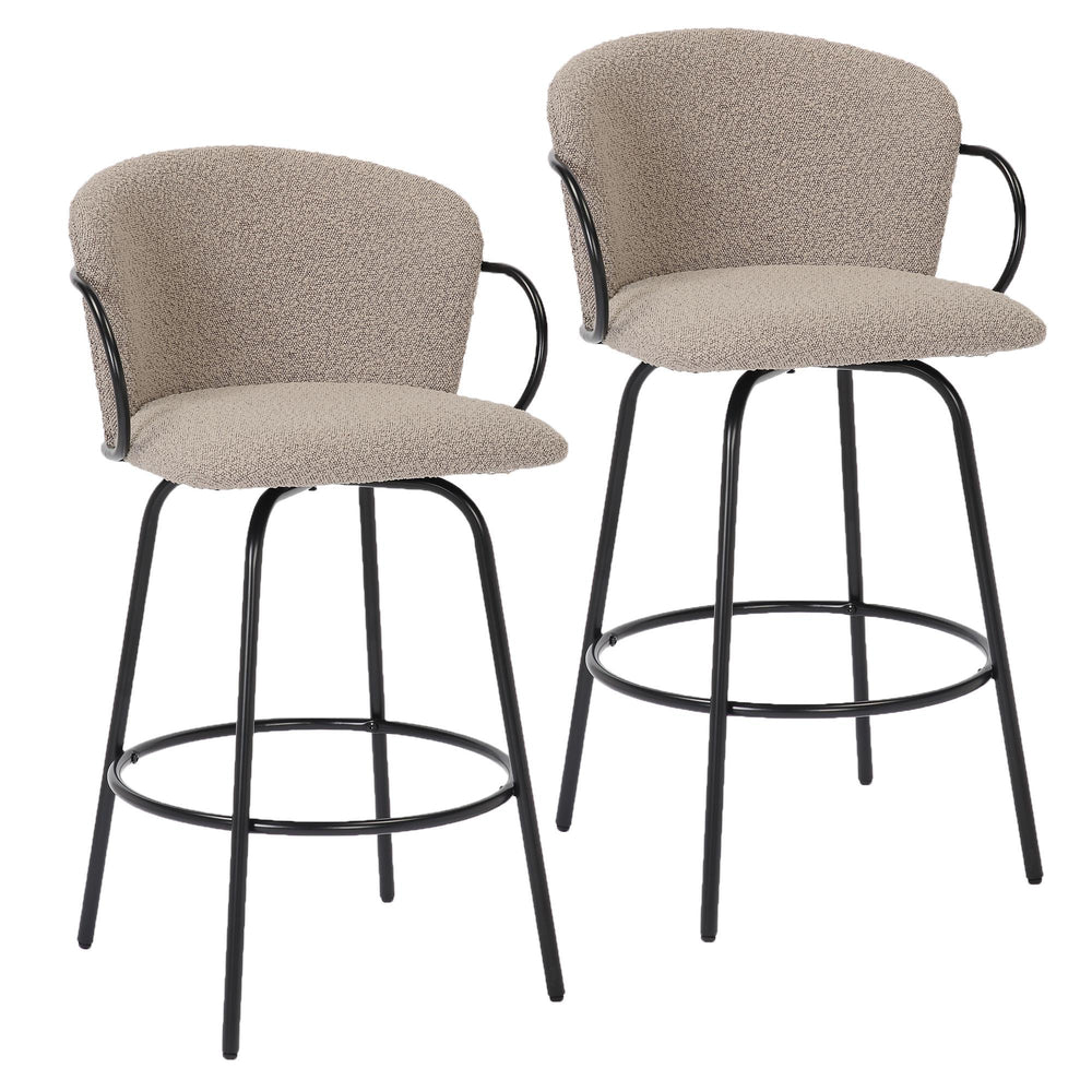  !nspire Kalani 203-995WGY 26" Counter Stool w/Swivel - Warm Grey & Black IMAGE 7