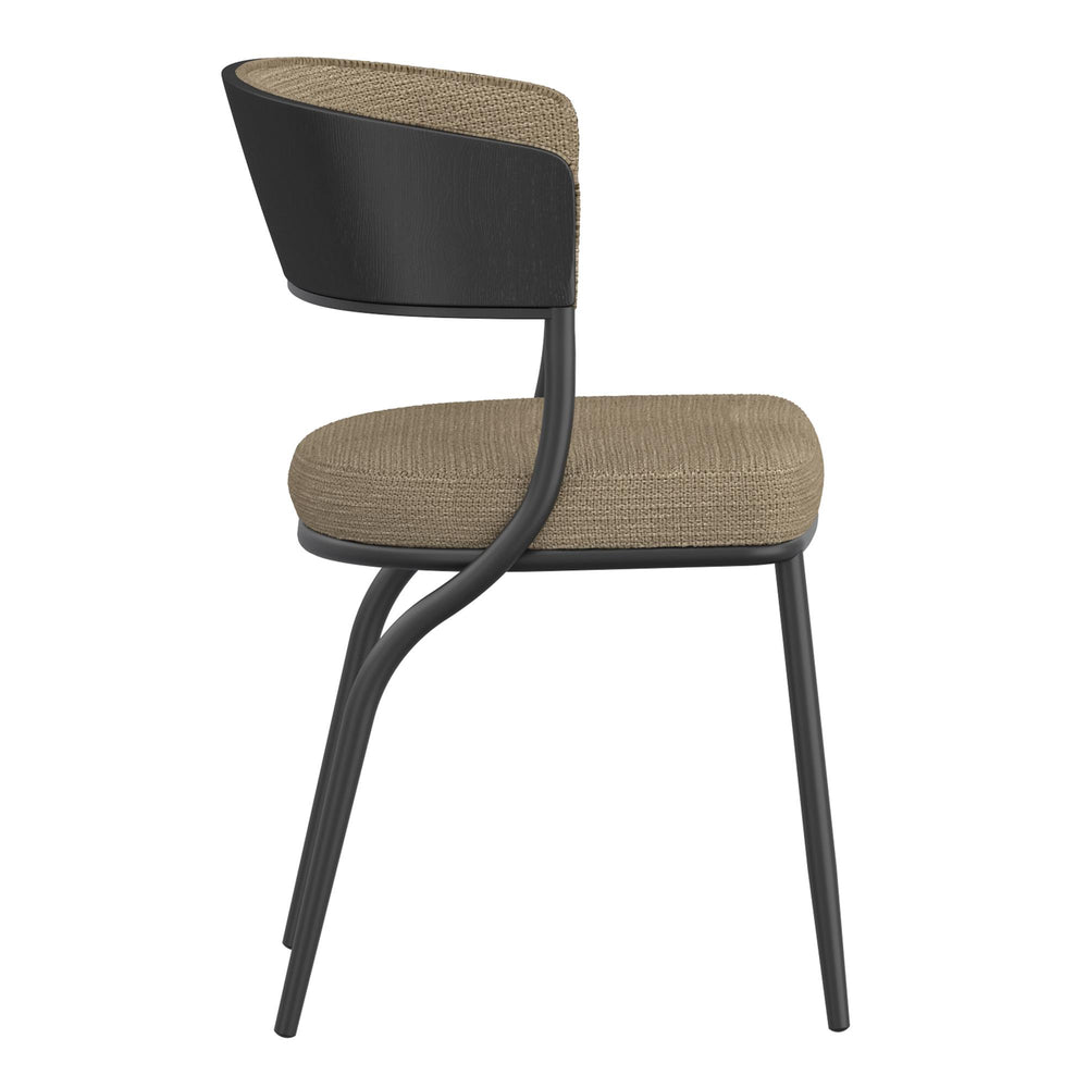  !nspire Kazan 202-904DKB Dining Chair - Dark Beige Performance Fabric & Black Metal IMAGE 4