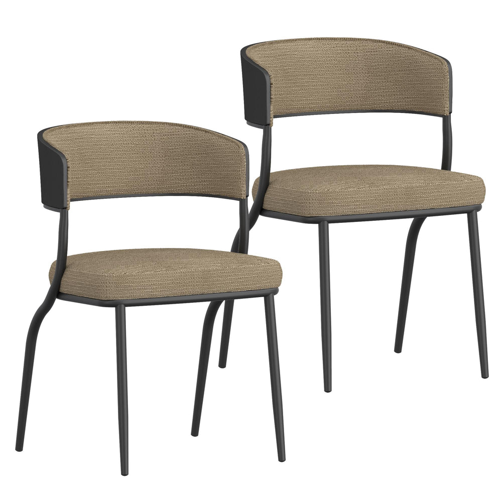  !nspire Kazan 202-904DKB Dining Chair - Dark Beige Performance Fabric & Black Metal IMAGE 7