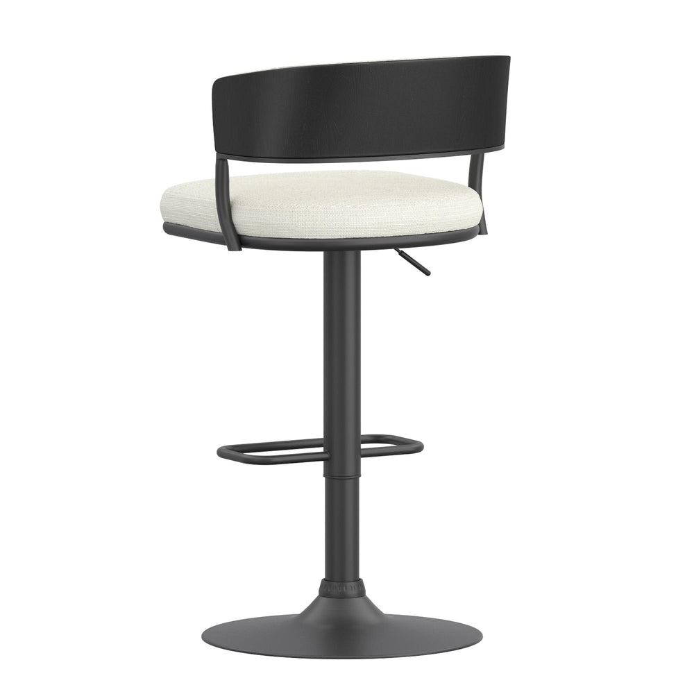  !nspire Kazan 203-904IV Adjustable Air-Lift Stool - Ivory Performance Fabric & Black Metal IMAGE 3