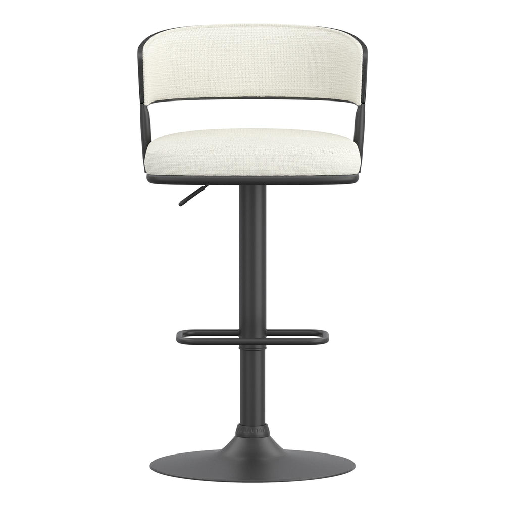  !nspire Kazan 203-904IV Adjustable Air-Lift Stool - Ivory Performance Fabric & Black Metal IMAGE 5