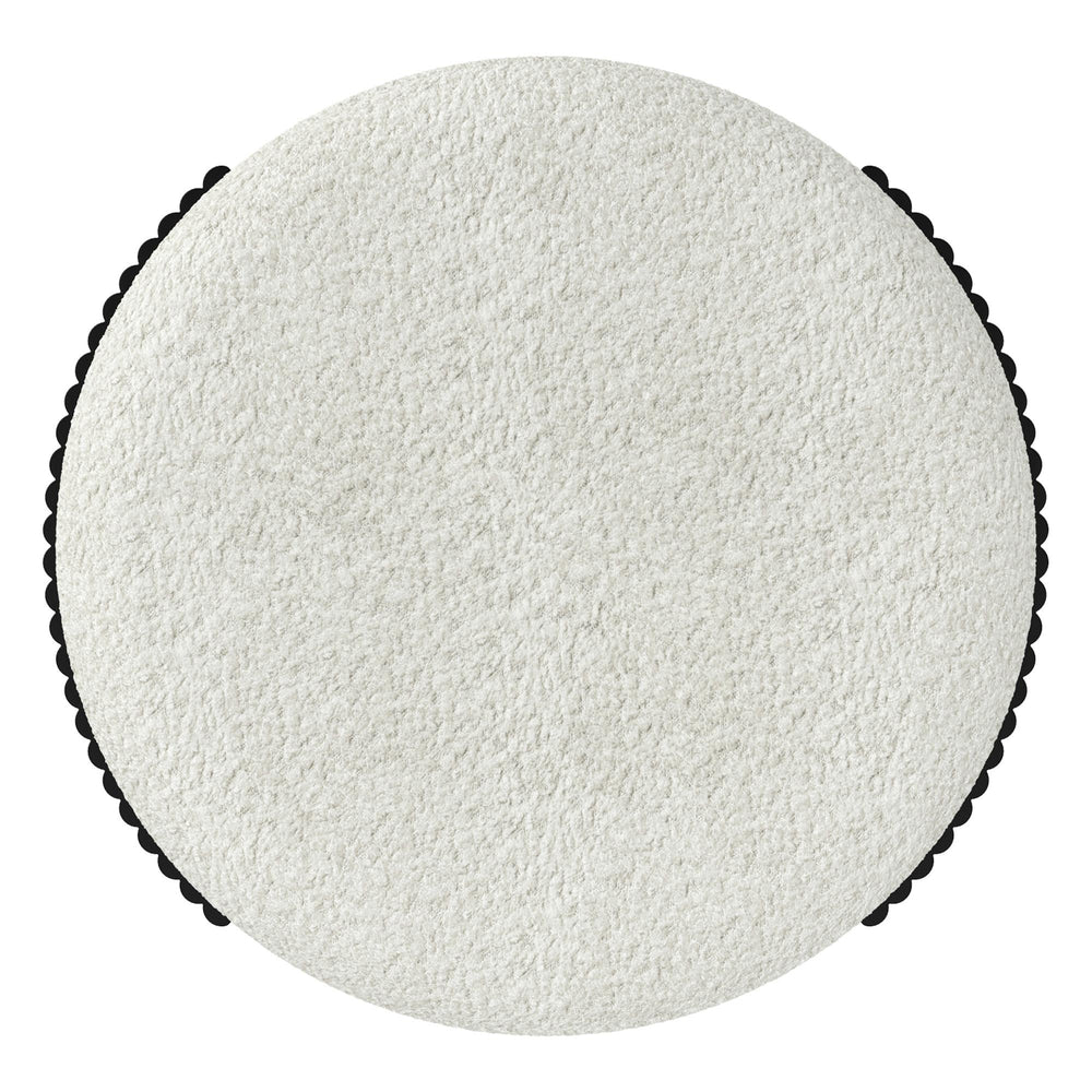  !nspire Kiraz 402-839IV_BK Round Ottoman - Ivory & Black IMAGE 6