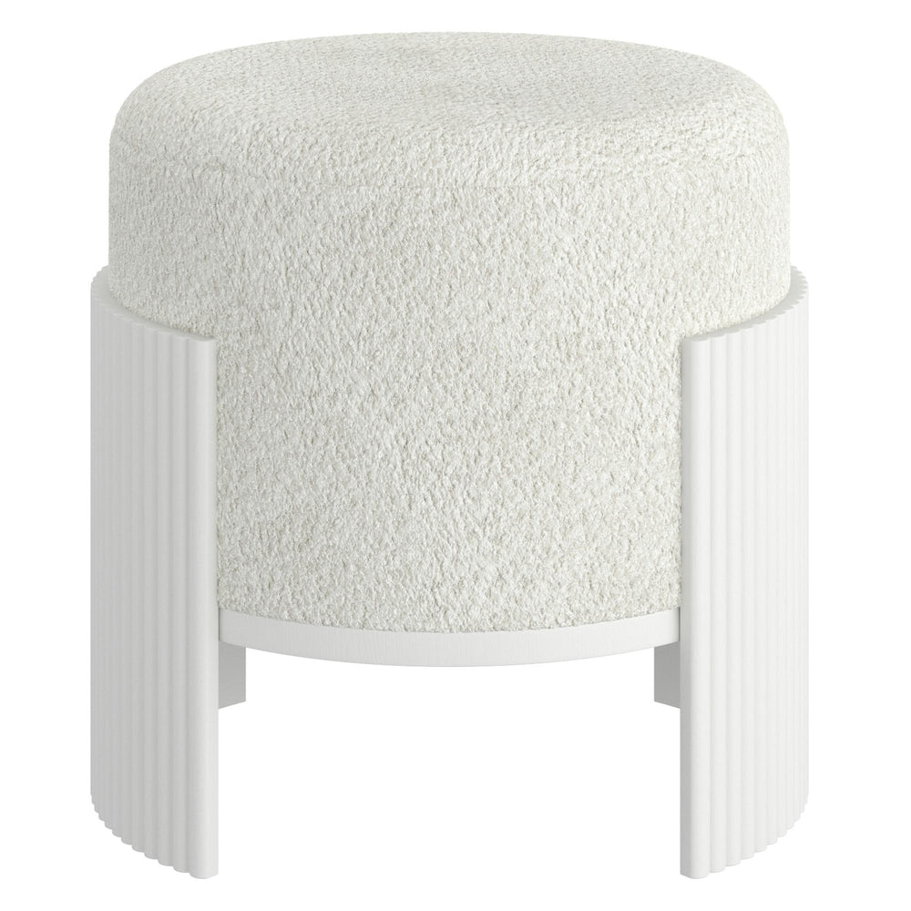  !nspire Kiraz 402-839IV_WT Round Ottoman - Ivory & White IMAGE 5
