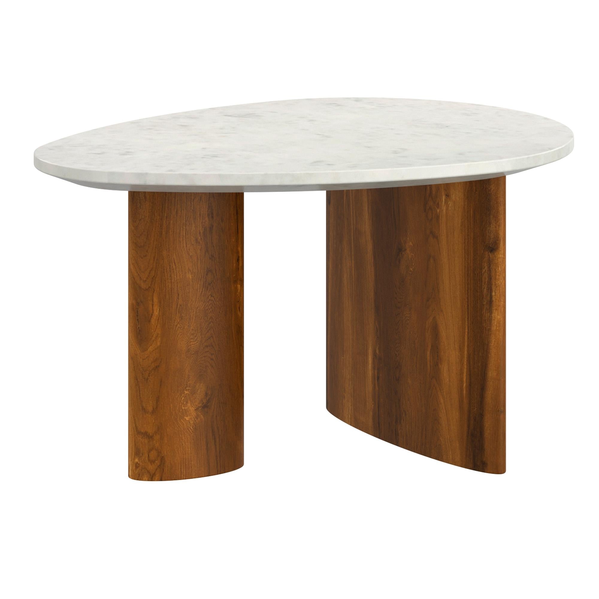  !nspire Lyriq 301-975WAL Coffee Table - Walnut & White IMAGE 1