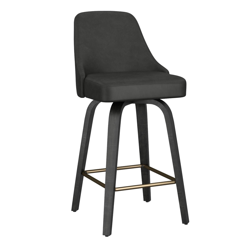  !nspire Oakley 203-887CH 26" Counter Stool w/Swivel - Charcoal & Black IMAGE 1