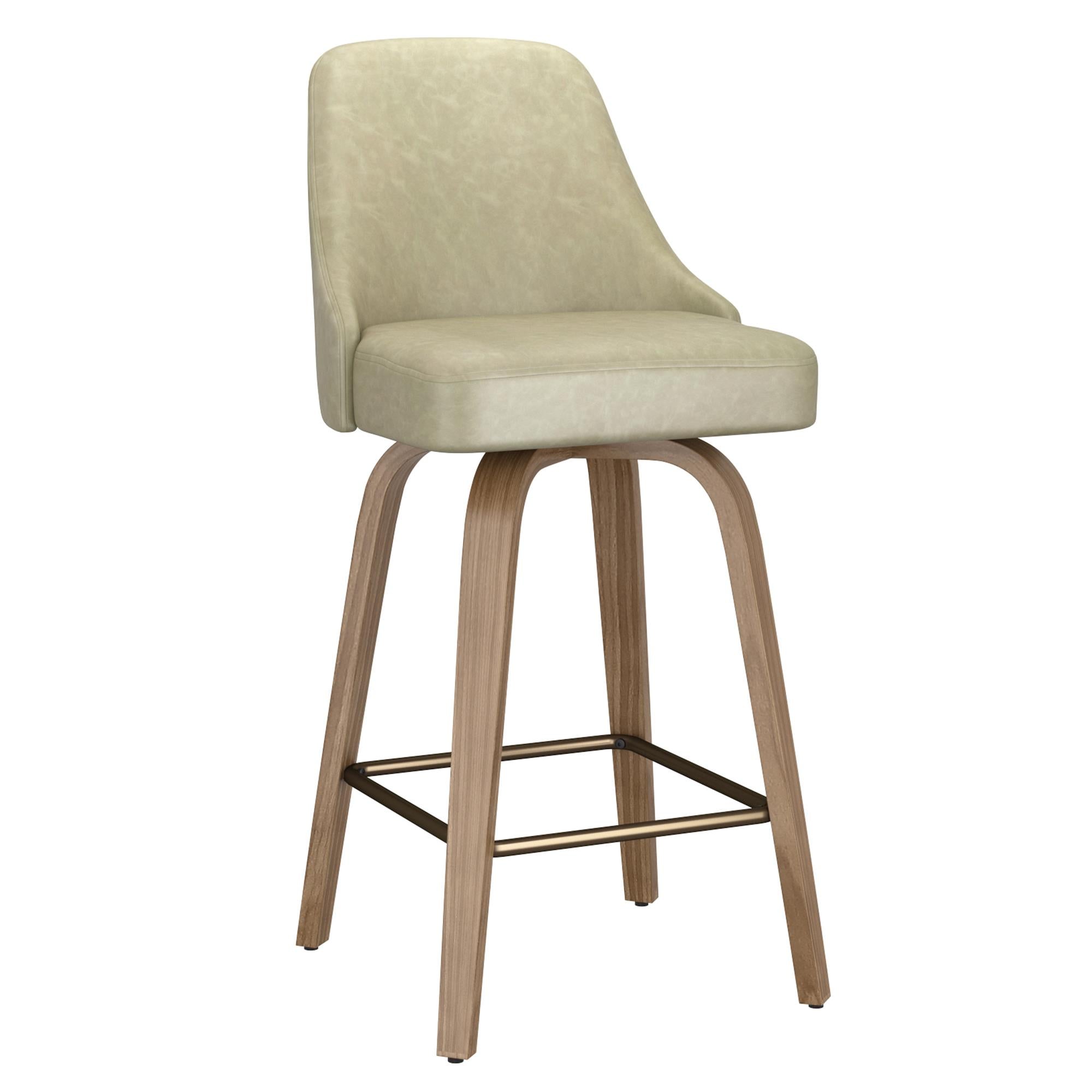  !nspire Oakley 203-887IV 26" Counter Stool w/Swivel - Ivory & Whitewash IMAGE 1