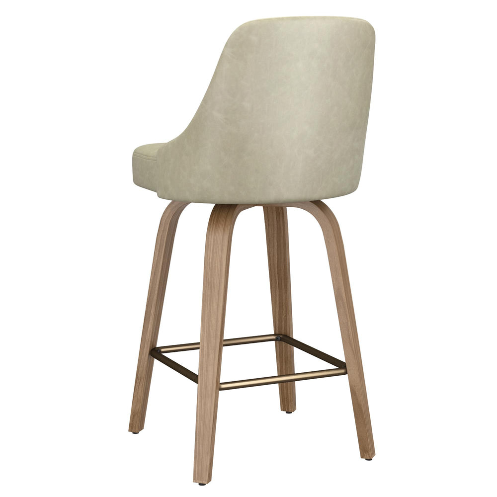  !nspire Oakley 203-887IV 26" Counter Stool w/Swivel - Ivory & Whitewash IMAGE 3