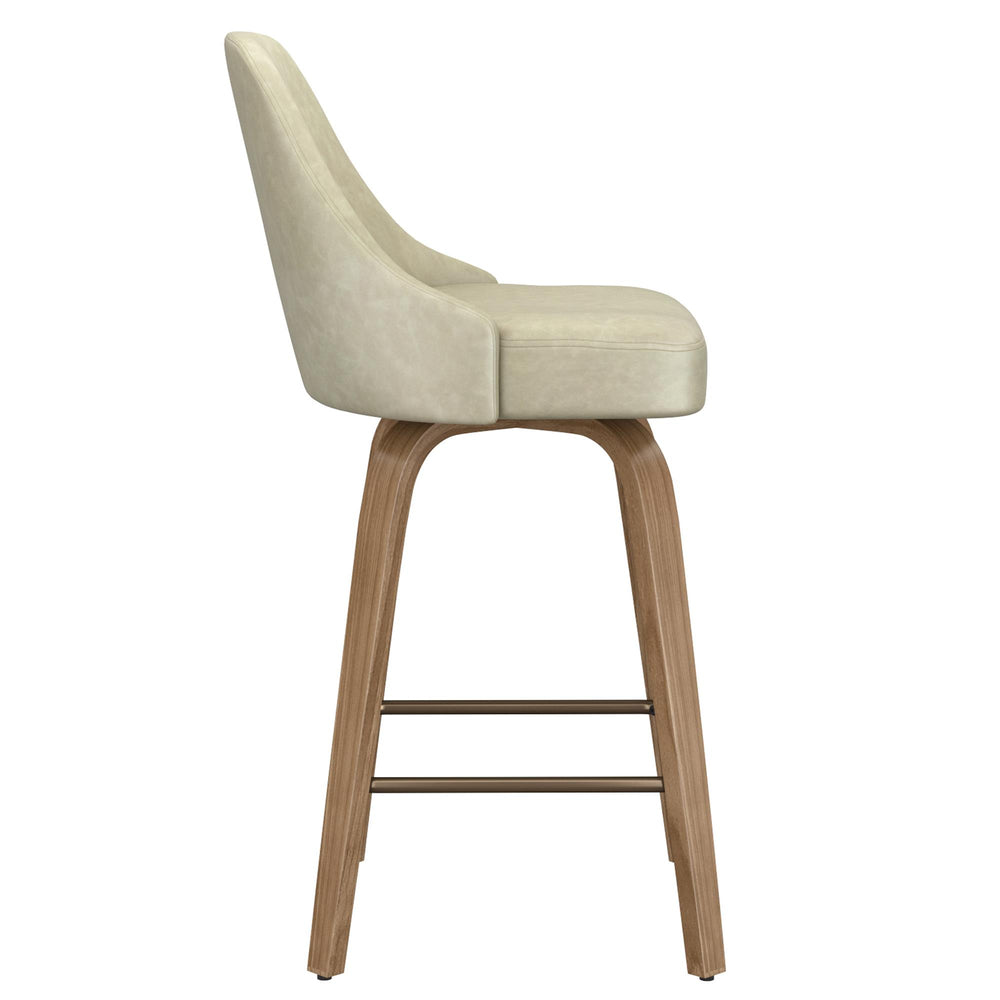  !nspire Oakley 203-887IV 26" Counter Stool w/Swivel - Ivory & Whitewash IMAGE 4