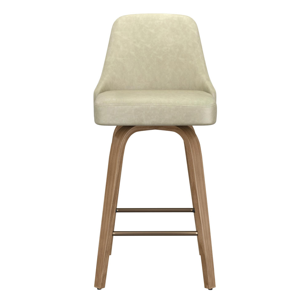  !nspire Oakley 203-887IV 26" Counter Stool w/Swivel - Ivory & Whitewash IMAGE 5
