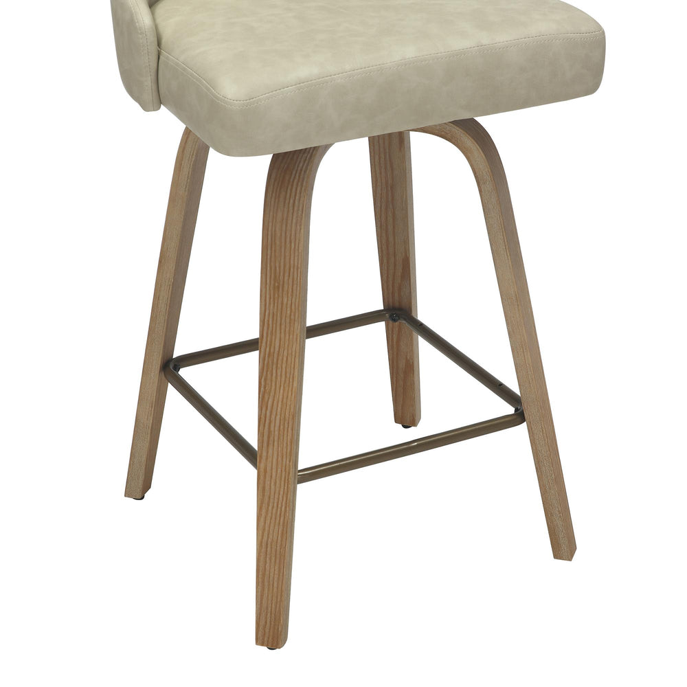  !nspire Oakley 203-887IV 26" Counter Stool w/Swivel - Ivory & Whitewash IMAGE 6