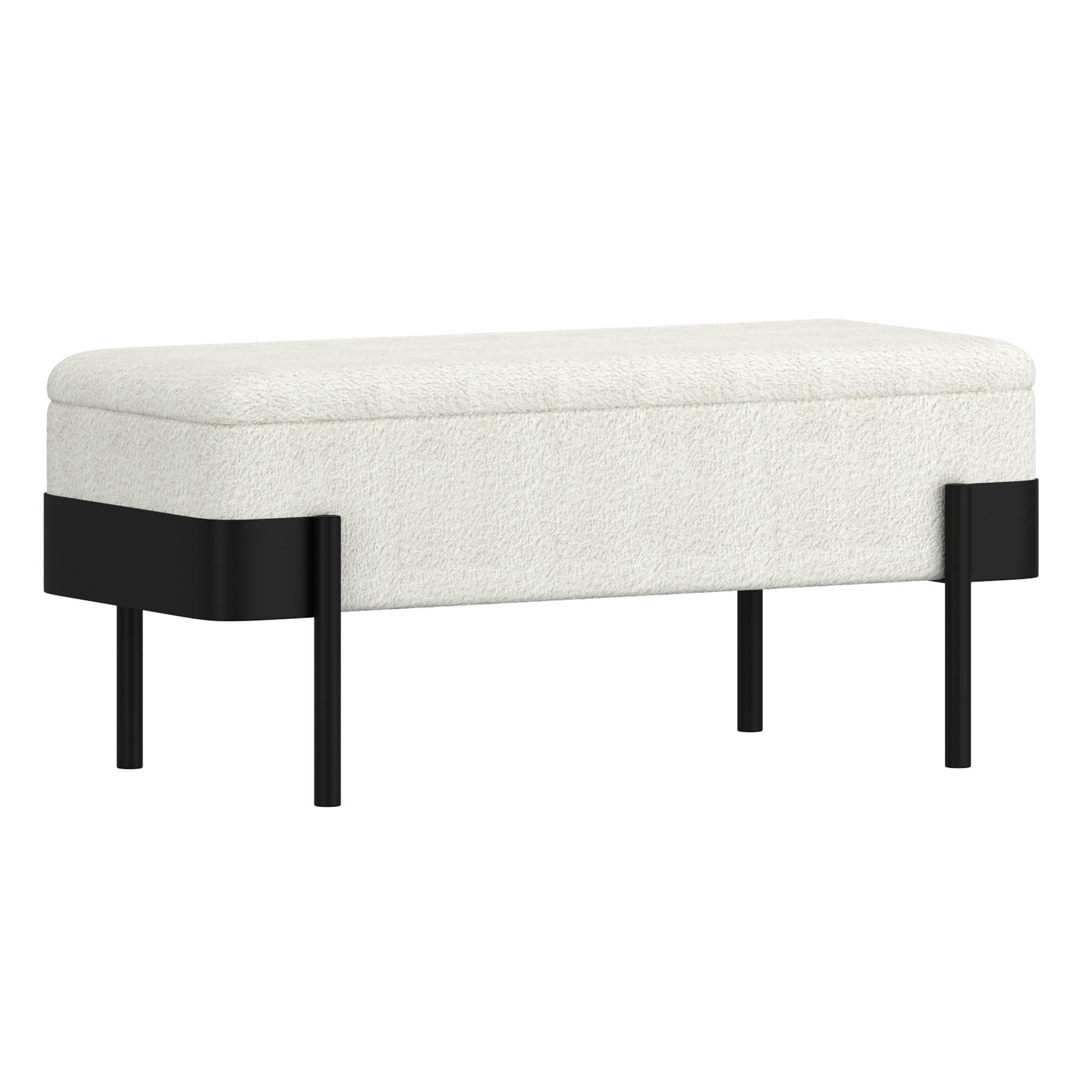  !nspire Odell 401-550IV Storage Bench - Ivory & Black IMAGE 1