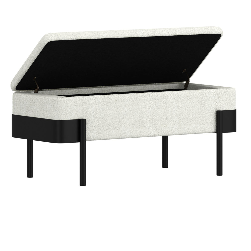  !nspire Odell 401-550IV Storage Bench - Ivory & Black IMAGE 3