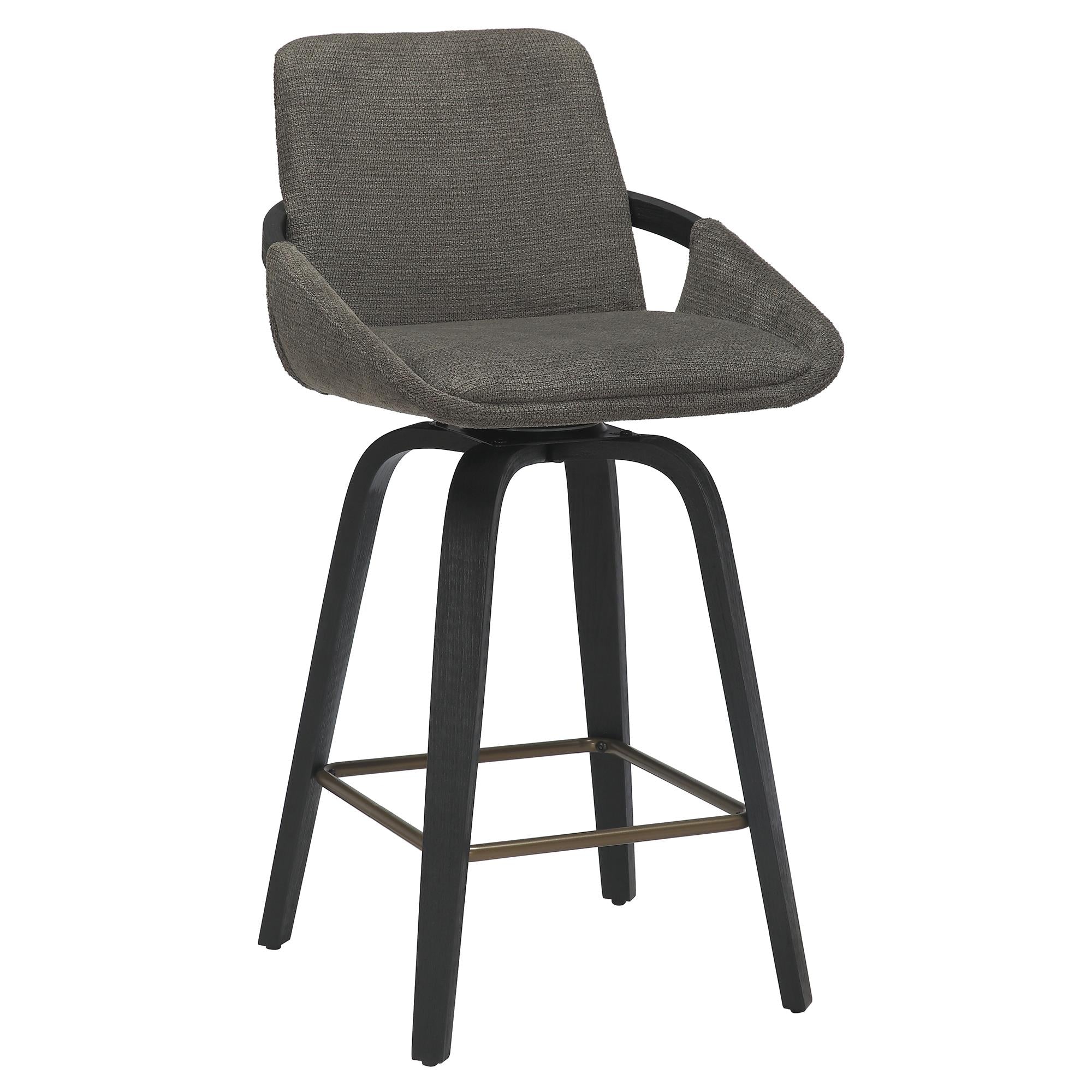  !nspire Parker 203-944CH 26" Counter Stool w/Swivel - Charcoal Performance Fabric & Black IMAGE 1