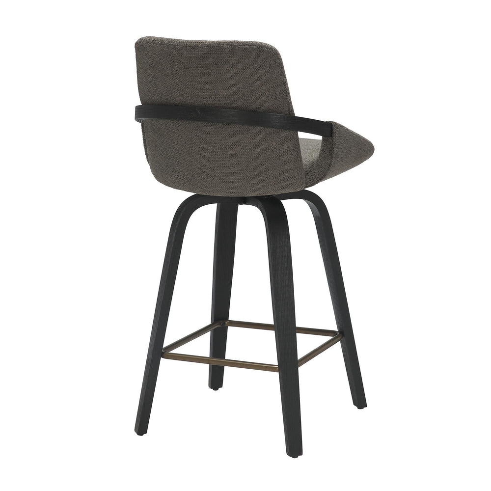  !nspire Parker 203-944CH 26" Counter Stool w/Swivel - Charcoal Performance Fabric & Black IMAGE 3