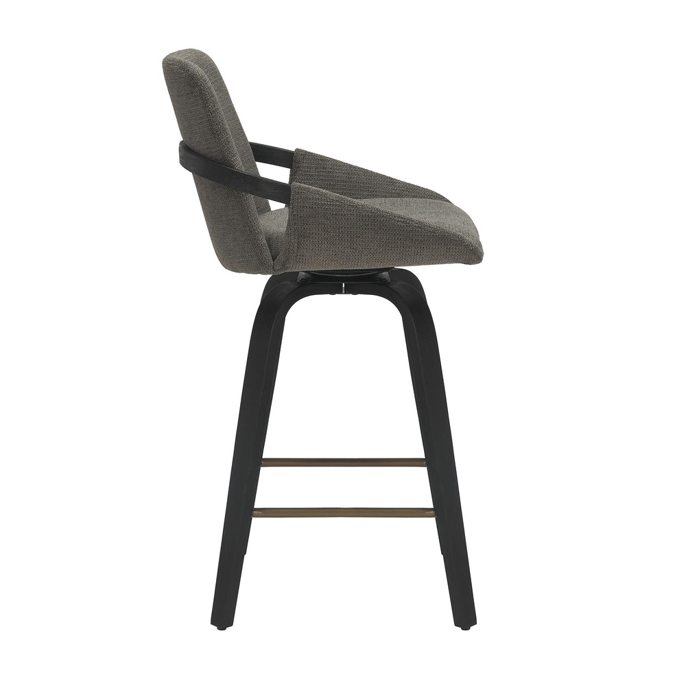  !nspire Parker 203-944CH 26" Counter Stool w/Swivel - Charcoal Performance Fabric & Black IMAGE 4