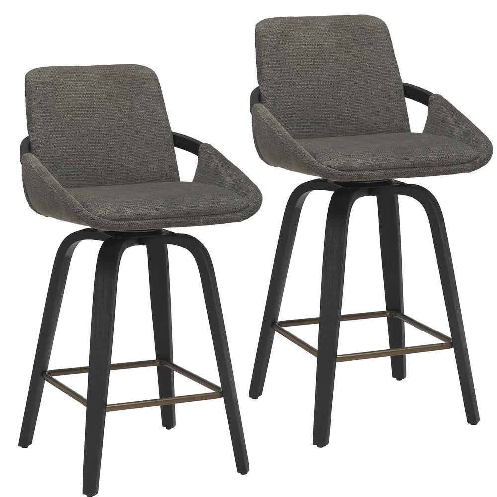  !nspire Parker 203-944CH 26" Counter Stool w/Swivel - Charcoal Performance Fabric & Black IMAGE 7