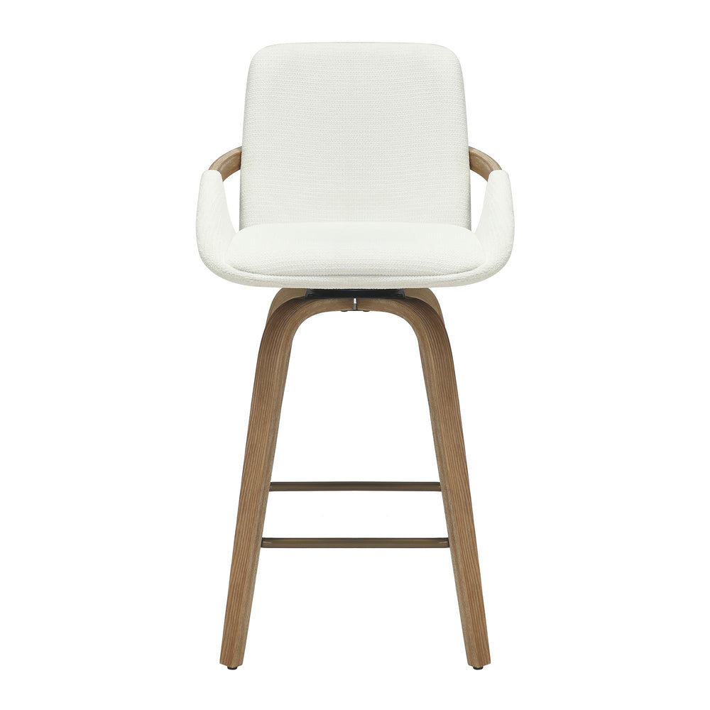 !nspire Parker 203-944IV 26" Counter Stool w/Swivel - Ivory Performance Fabric & Whitewash IMAGE 5