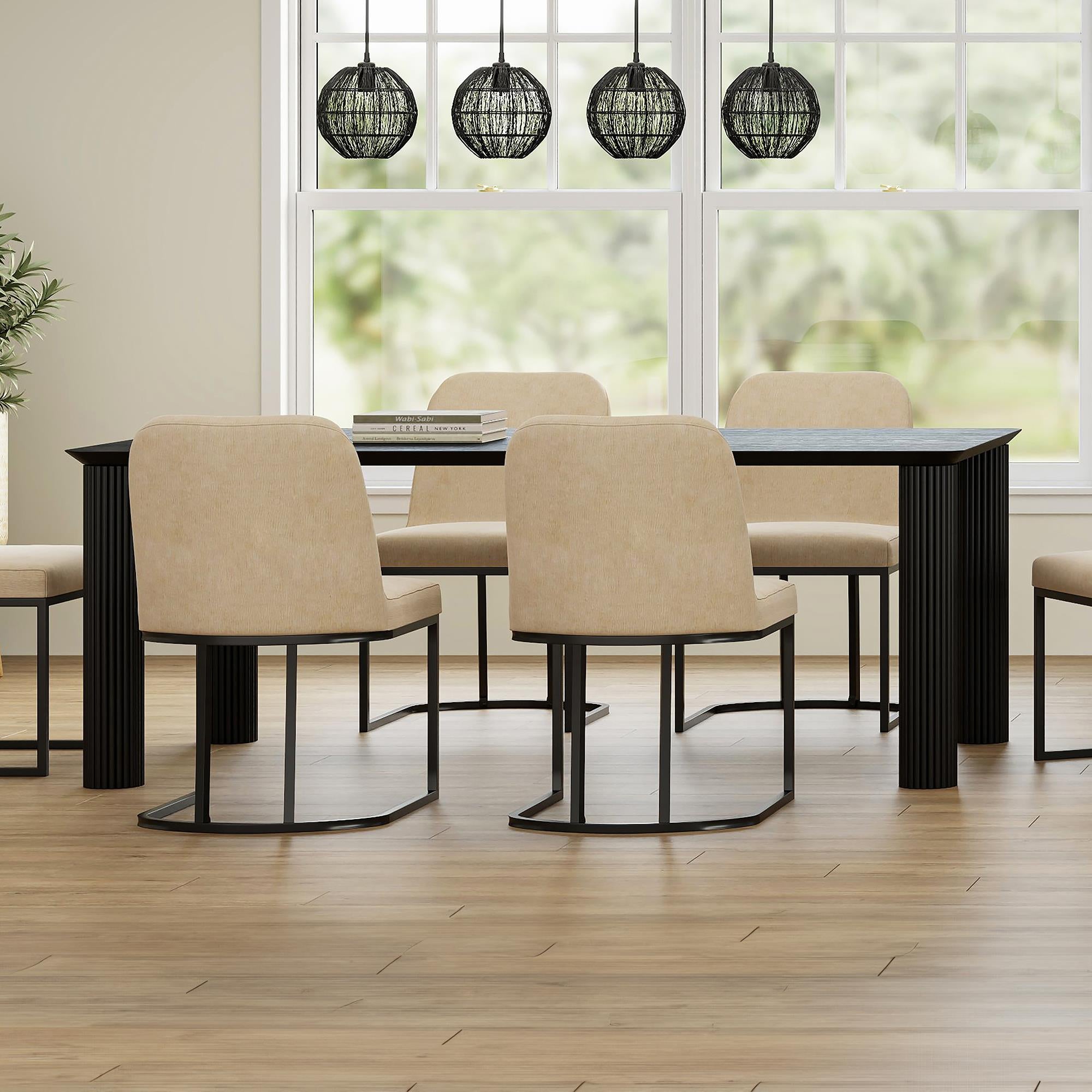  !nspire Sangra 201-751BLKLG 79" Large Rectangular Dining Table - Black IMAGE 2