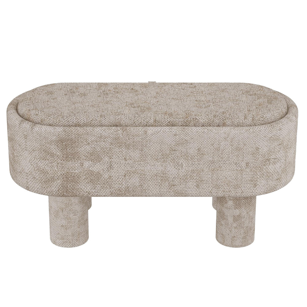  Worldwide Home Furnishings Sezron 402-642BEG Storage Ottoman Bench - Beige IMAGE 1