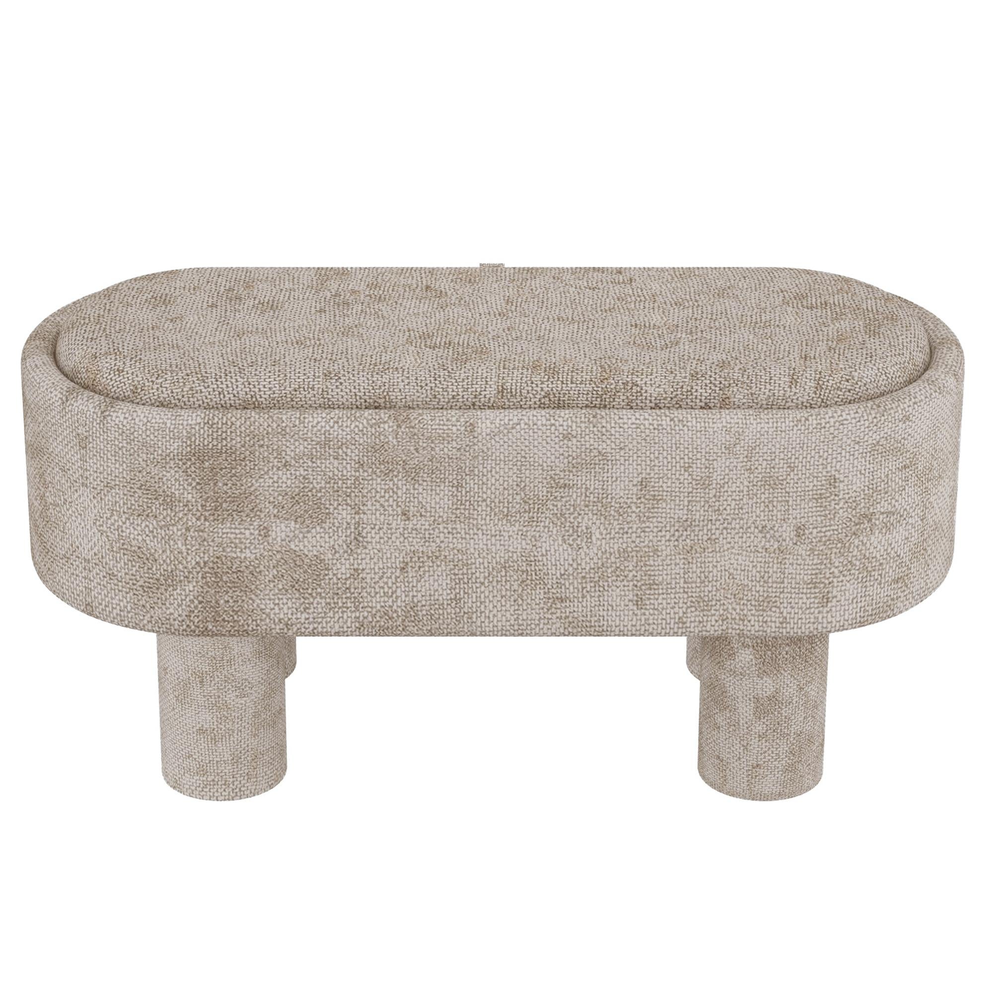  Worldwide Home Furnishings Sezron 402-642BEG Storage Ottoman Bench - Beige IMAGE 1