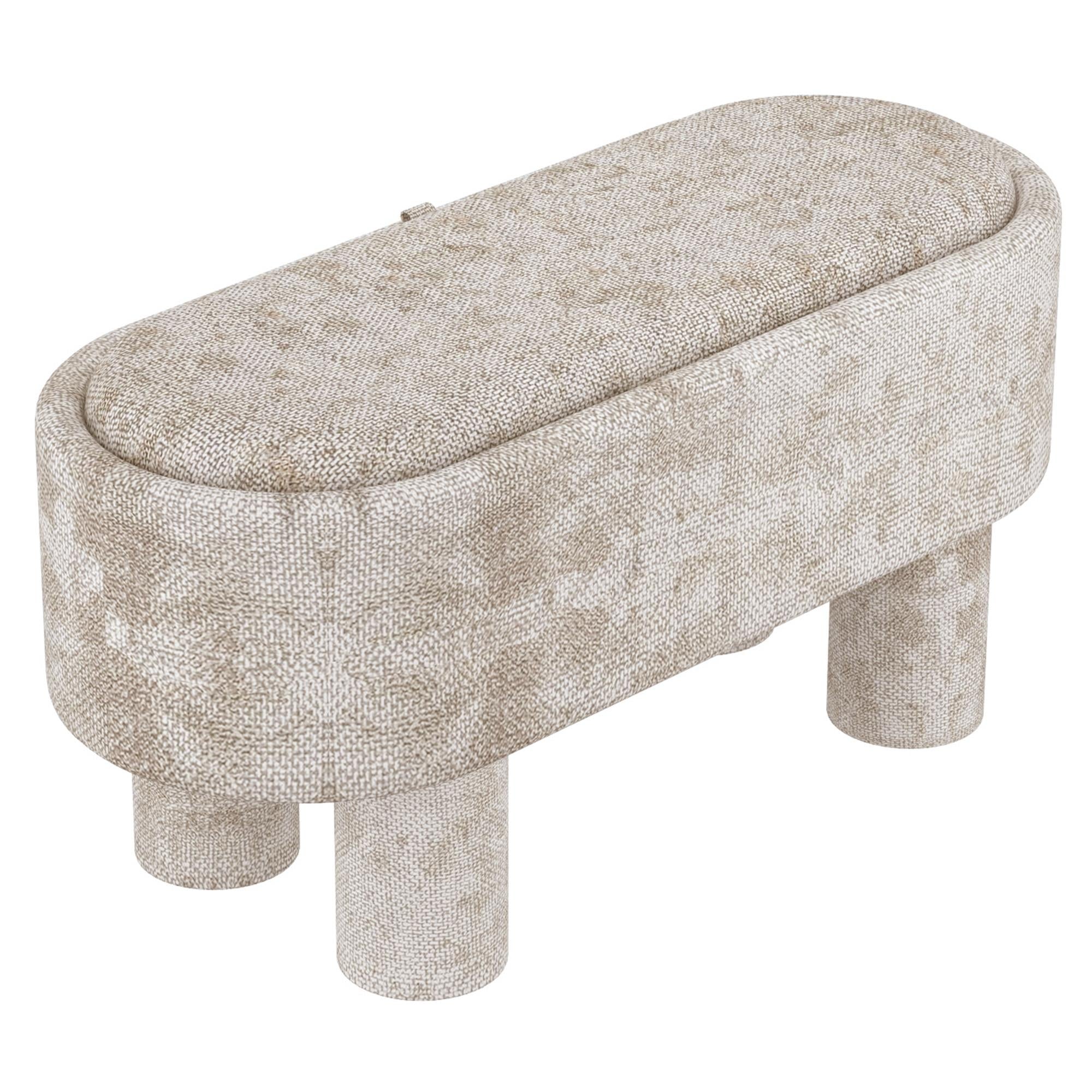  Worldwide Home Furnishings Sezron 402-642BEG Storage Ottoman Bench - Beige IMAGE 4