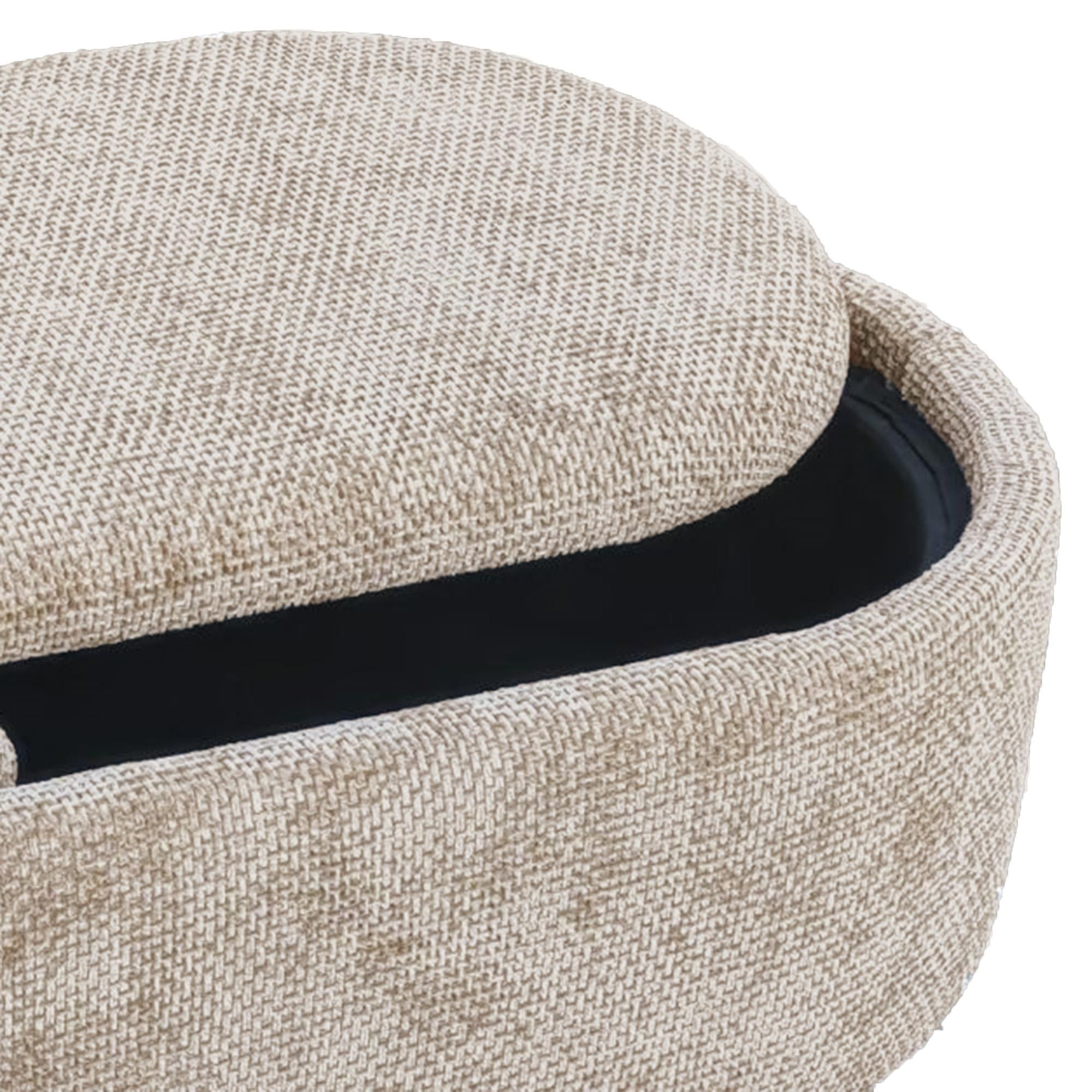  Worldwide Home Furnishings Sezron 402-642BEG Storage Ottoman Bench - Beige IMAGE 5