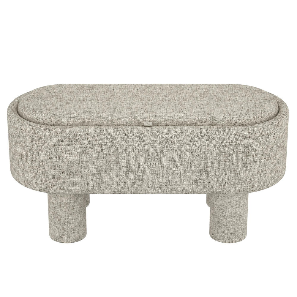  Worldwide Home Furnishings Sezron 402-642WGY Storage Ottoman Bench - Warm Grey IMAGE 1