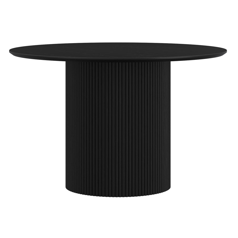  Worldwide Home Furnishings Tovas 201-782BLK Round Dining Table - Black IMAGE 4