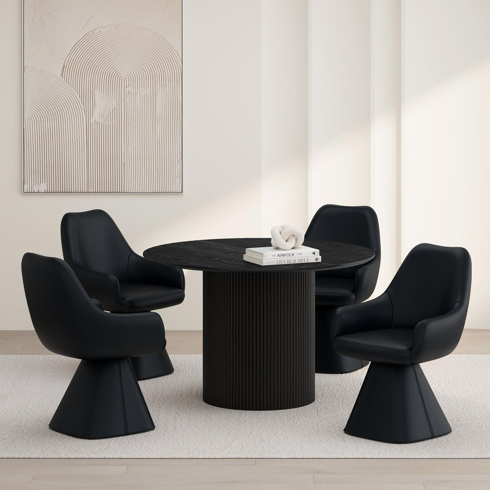  Worldwide Home Furnishings Tovas/Caprese 207-782BLK_269BLK 5 pc Dining Set - Black Table with Black Chair IMAGE 1
