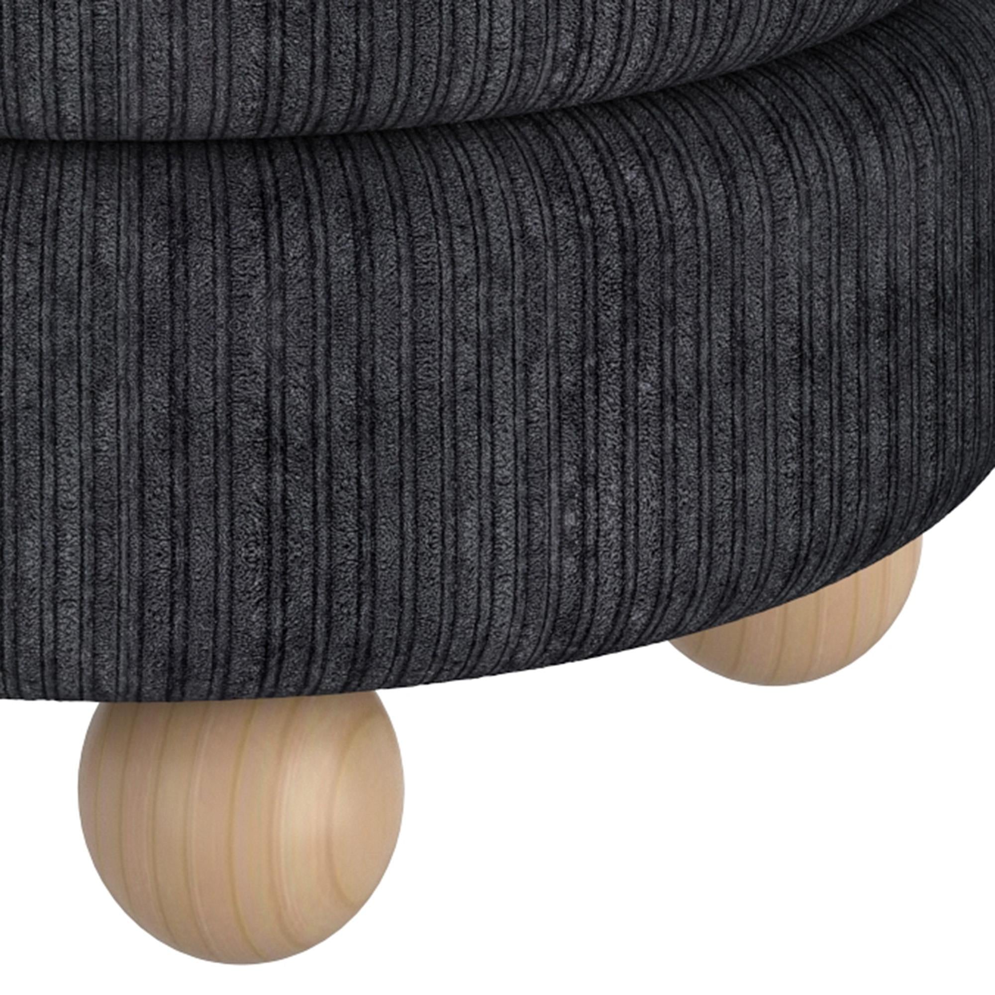  !nspire Willo 402-523BLK Round Ottoman - Black IMAGE 5