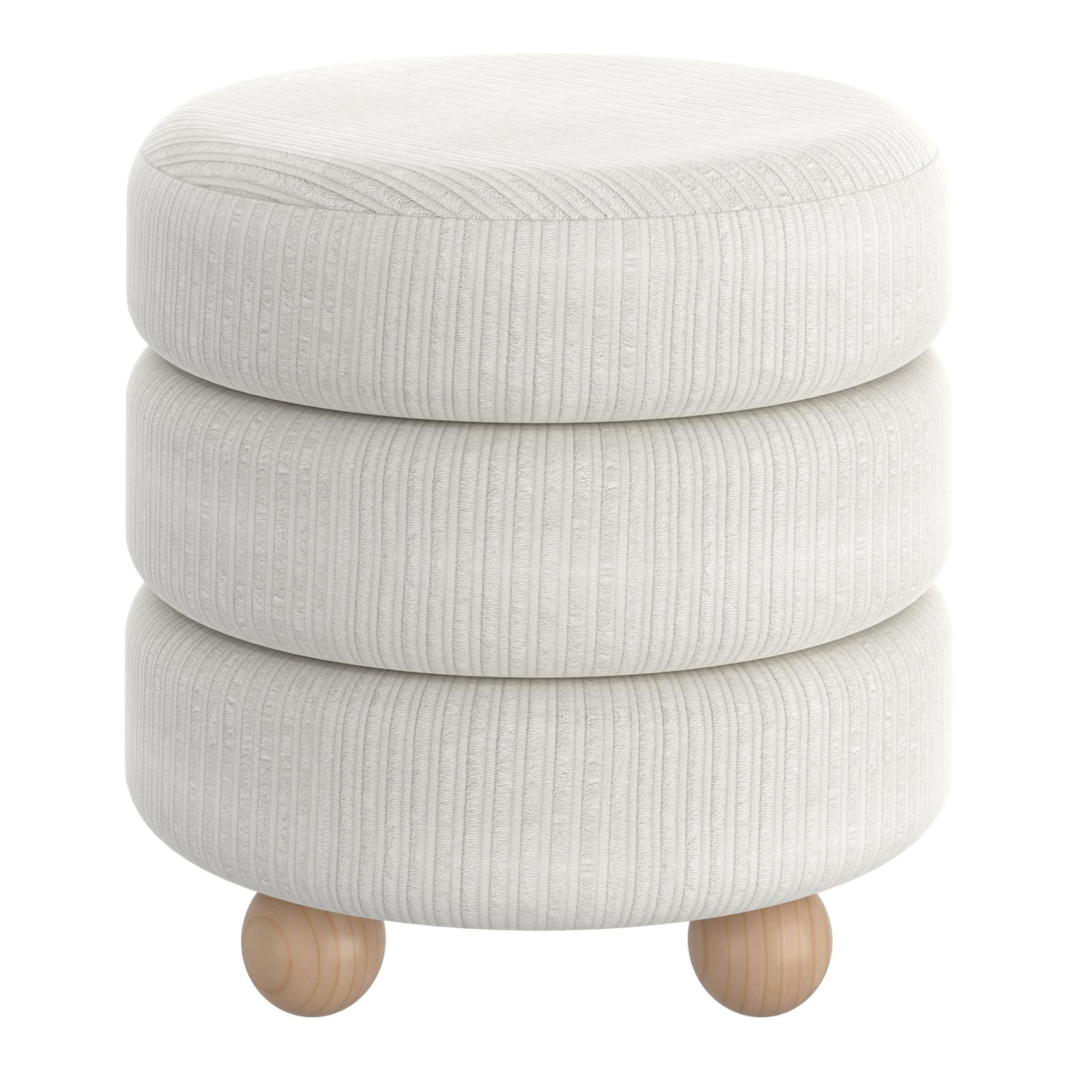  !nspire Willo 402-523IV Round Ottoman - Ivory IMAGE 1