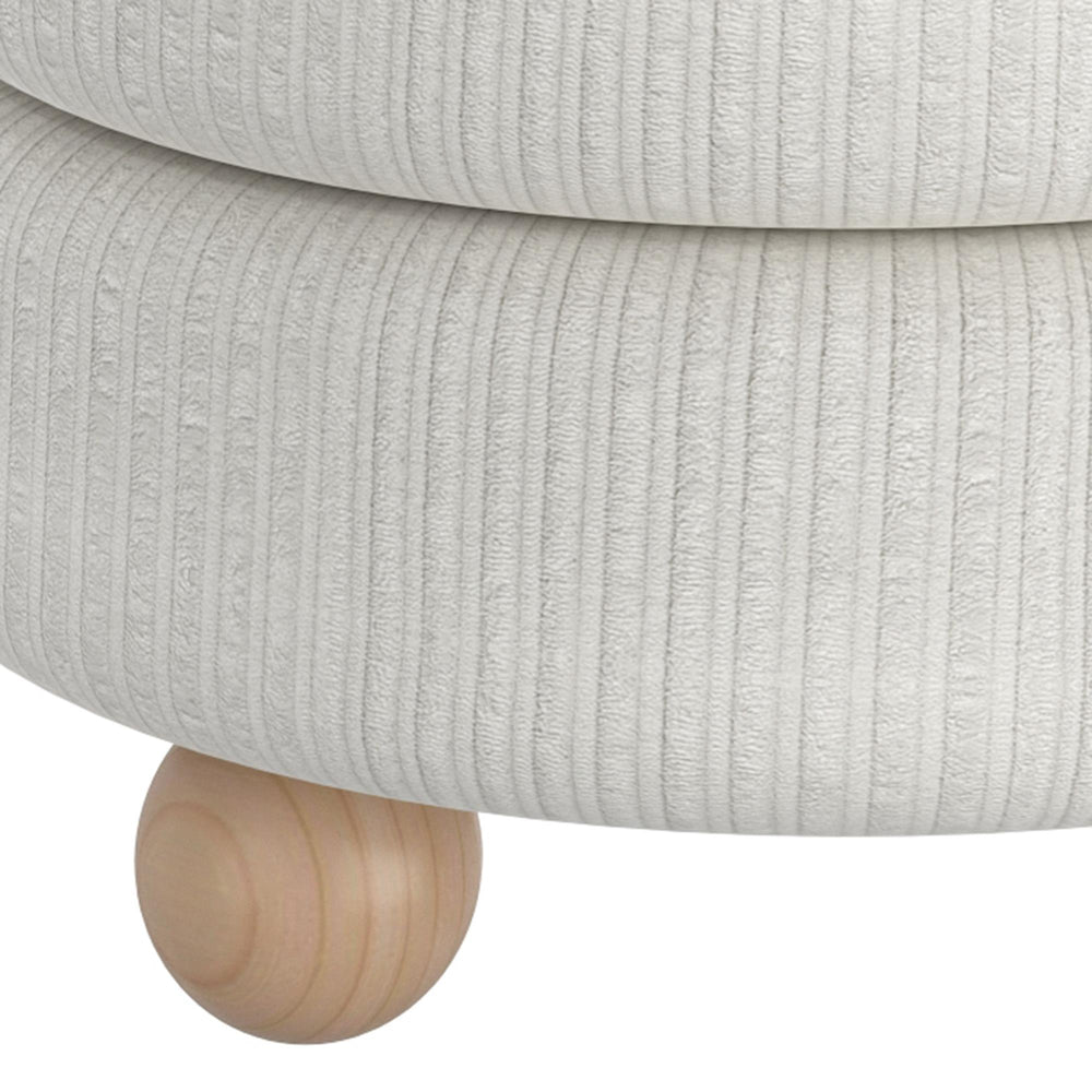  !nspire Willo 402-523IV Round Ottoman - Ivory IMAGE 5