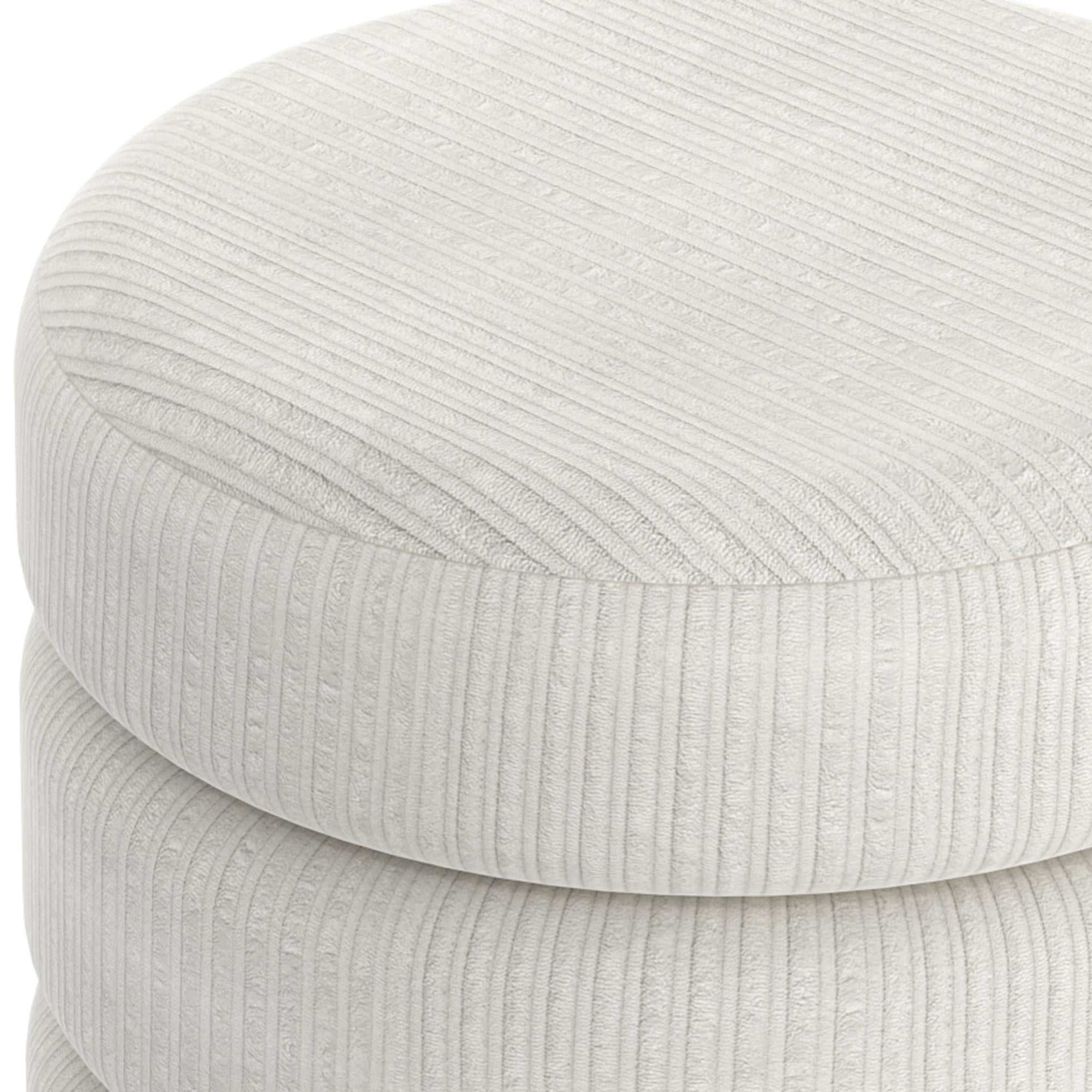  !nspire Willo 402-523IV Round Ottoman - Ivory IMAGE 6