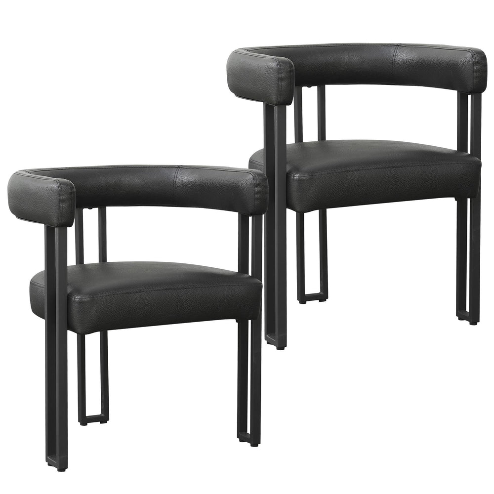  Worldwide Home Furnishings Zax/Scarlet 207-147DG_108PUBK 7 pc Dining Set - Grey Table with Black Chair IMAGE 10