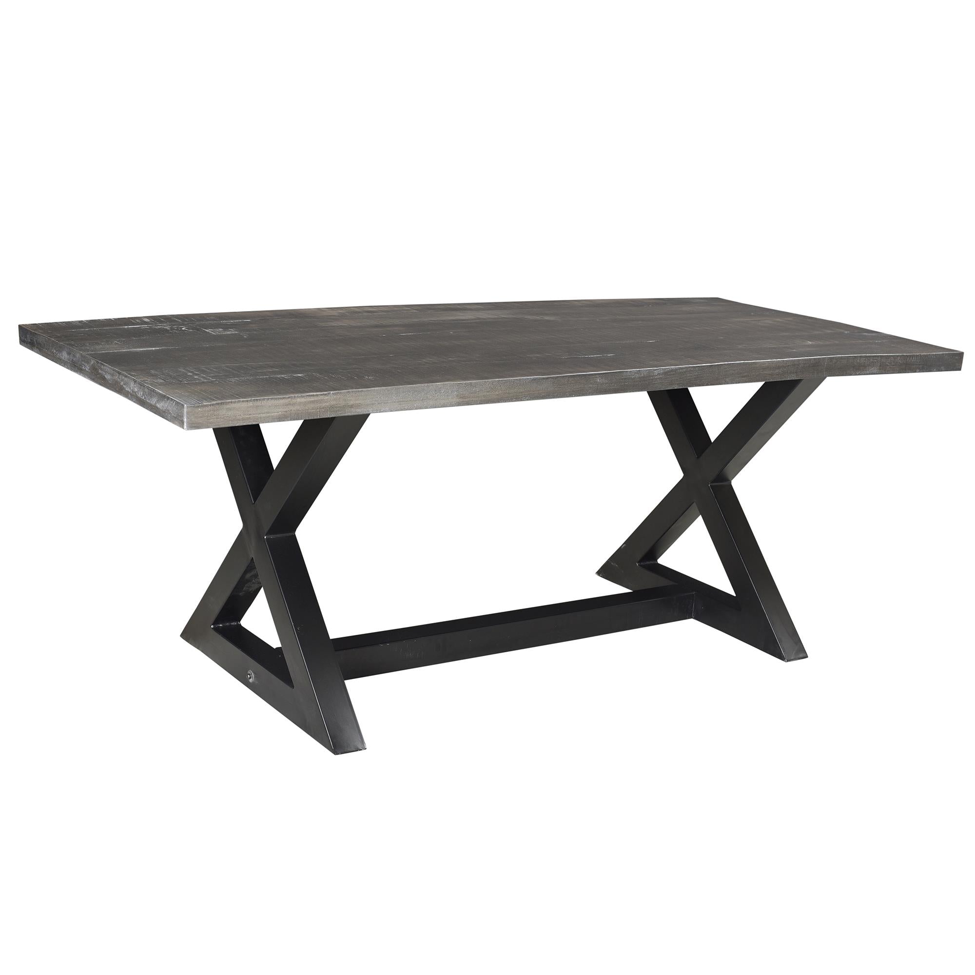  Worldwide Home Furnishings Zax/Scarlet 207-147DG_108PUBK 7 pc Dining Set - Grey Table with Black Chair IMAGE 2