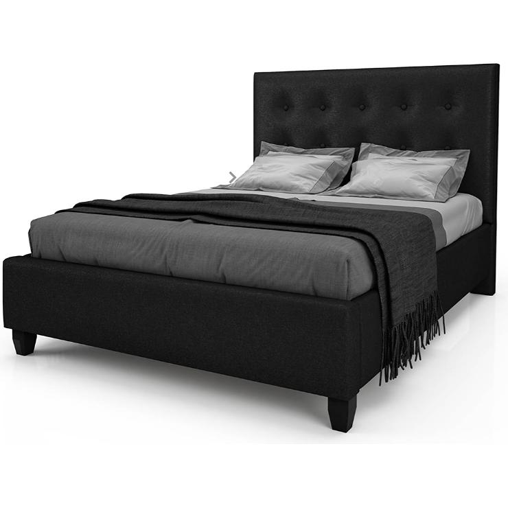  Julien Beaudoin Adam HAM39+BKPLWT Twin Upholstered Platform Bed IMAGE 1