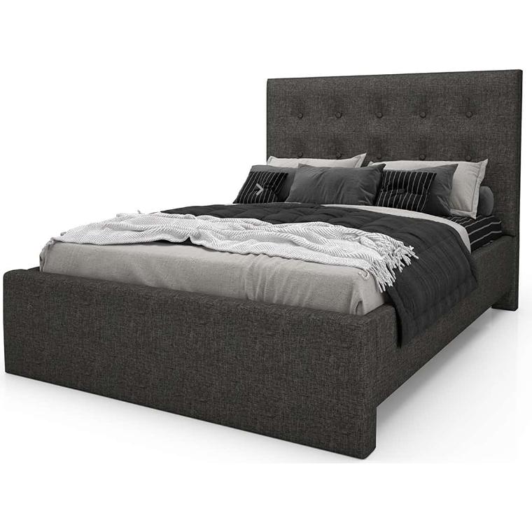  Julien Beaudoin Adam HAM54+BKBSF Full Upholstered Box Spring Bed IMAGE 1