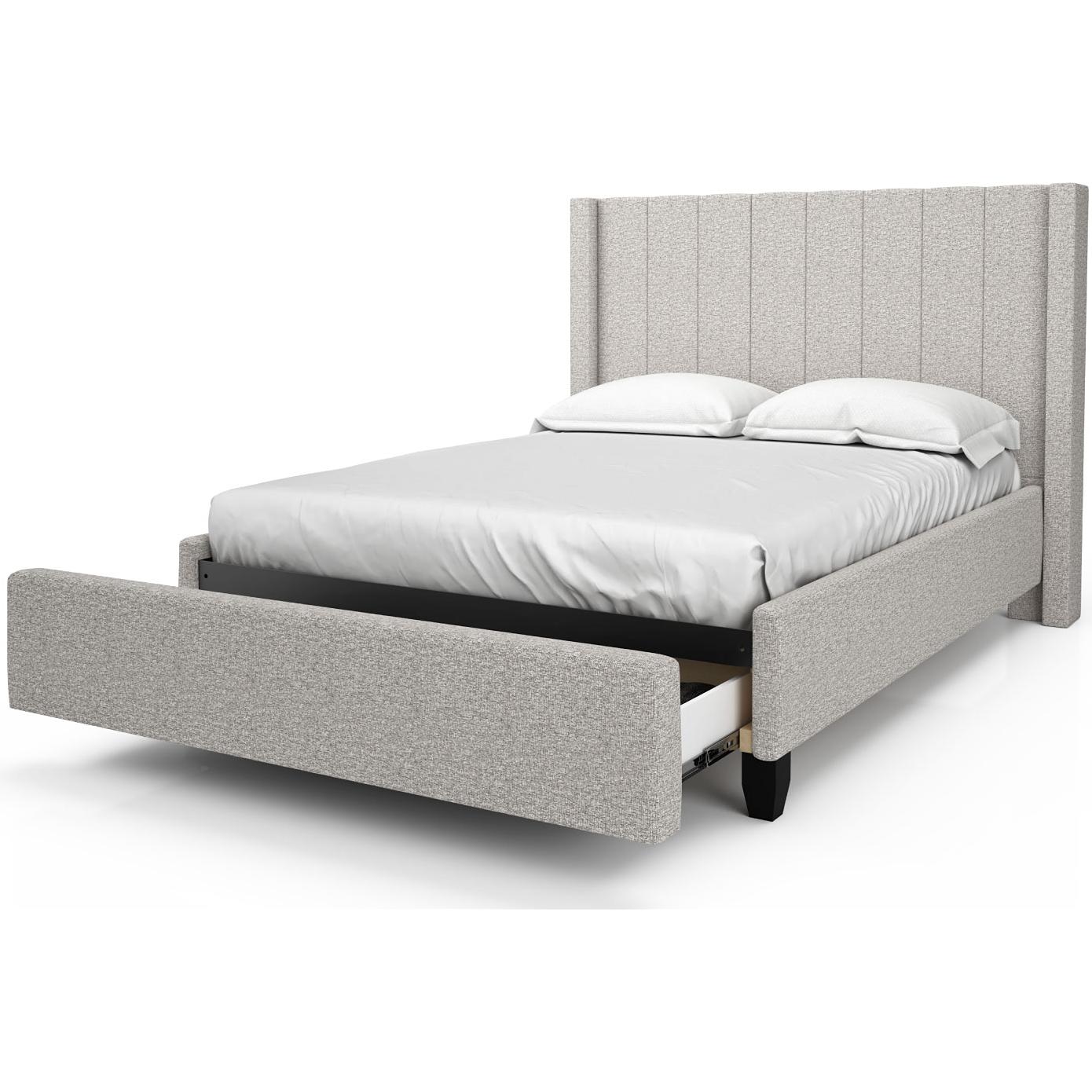  Julien Beaudoin Clarence HCL78+BKPDK King Upholstered Platform Bed IMAGE 1