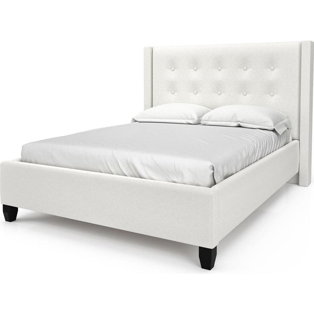  Julien Beaudoin Edwin HED39+BKBSWT Twin Upholstered Box Spring Bed IMAGE 1