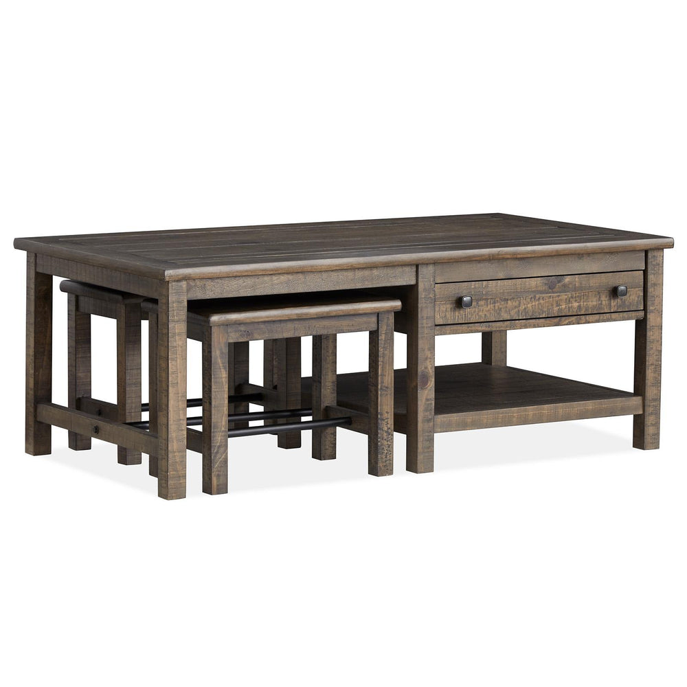  Magnussen Smithton T5537-43 Rectangular Cocktail Table with 2 Stools IMAGE 13
