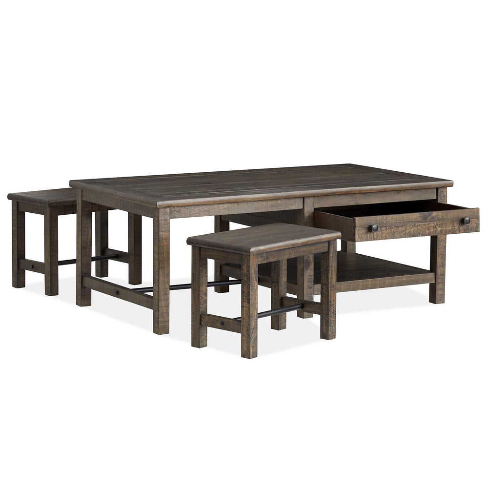  Magnussen Smithton T5537-43 Rectangular Cocktail Table with 2 Stools IMAGE 16