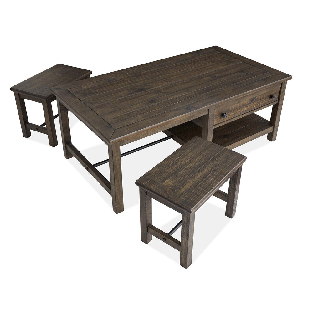  Magnussen Smithton T5537-43 Rectangular Cocktail Table with 2 Stools IMAGE 19