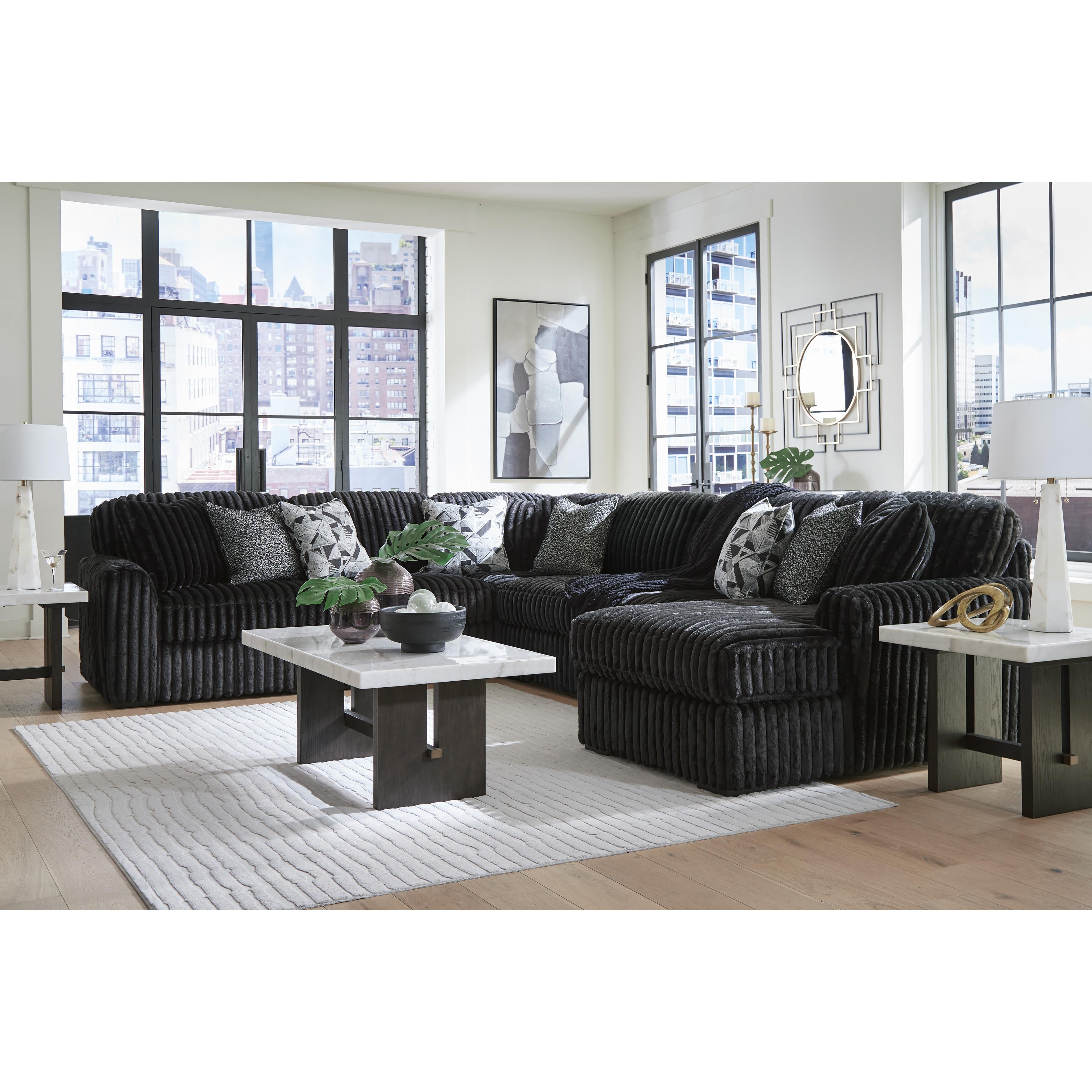  Signature Design by Ashley Midnight-Madness 98103S24 6 pc Sectional with Chaise IMAGE 3