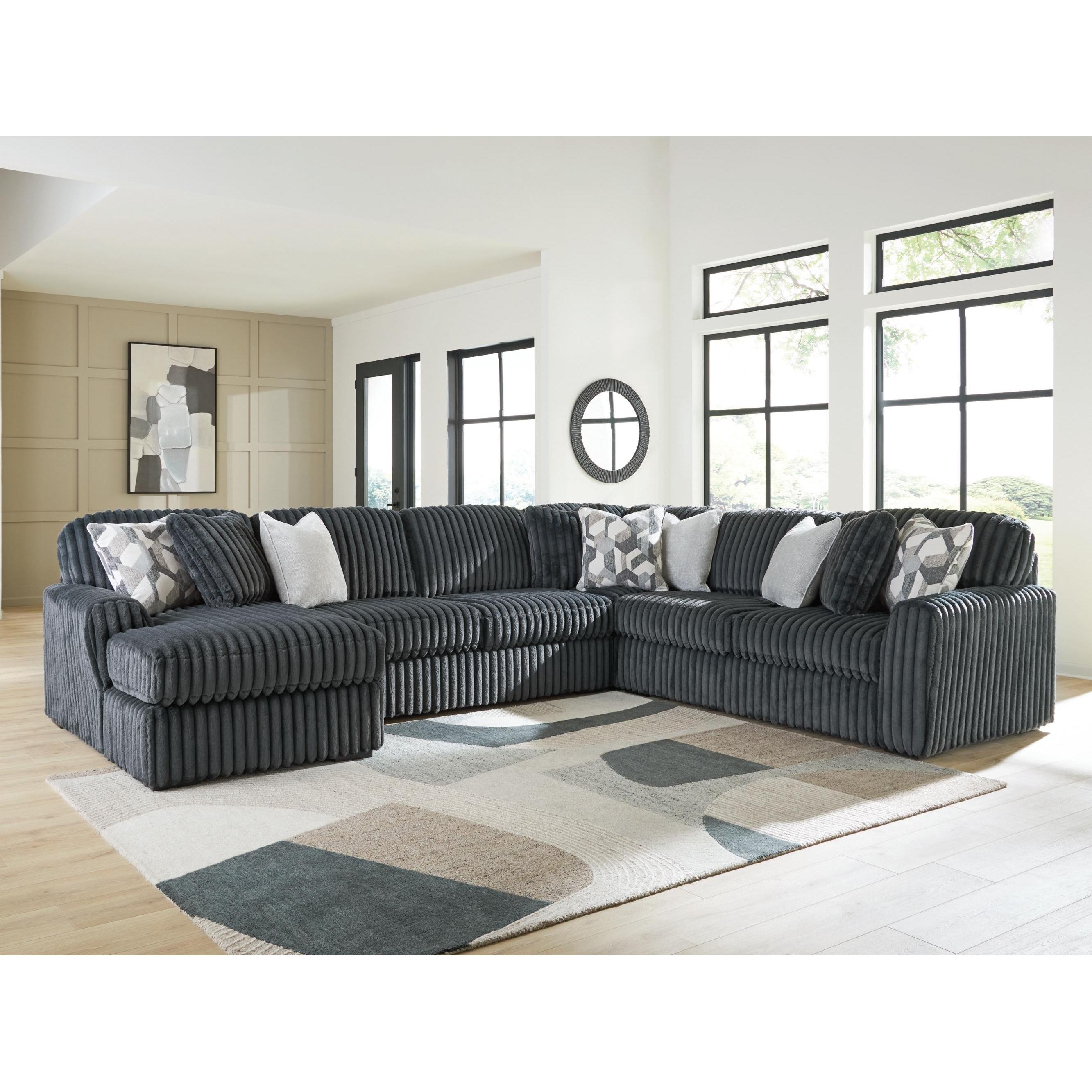  Signature Design by Ashley Midnight-Madness 98105S1 4 pc Sectional with Chaise IMAGE 2