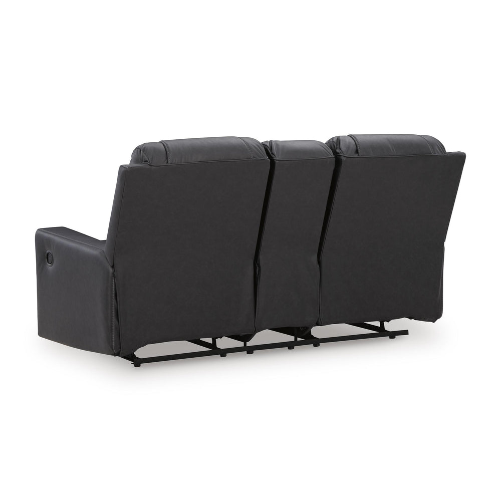  Benchcraft Mackmenville Reclining Leather Look Loveseat with Console 7471394 IMAGE 4