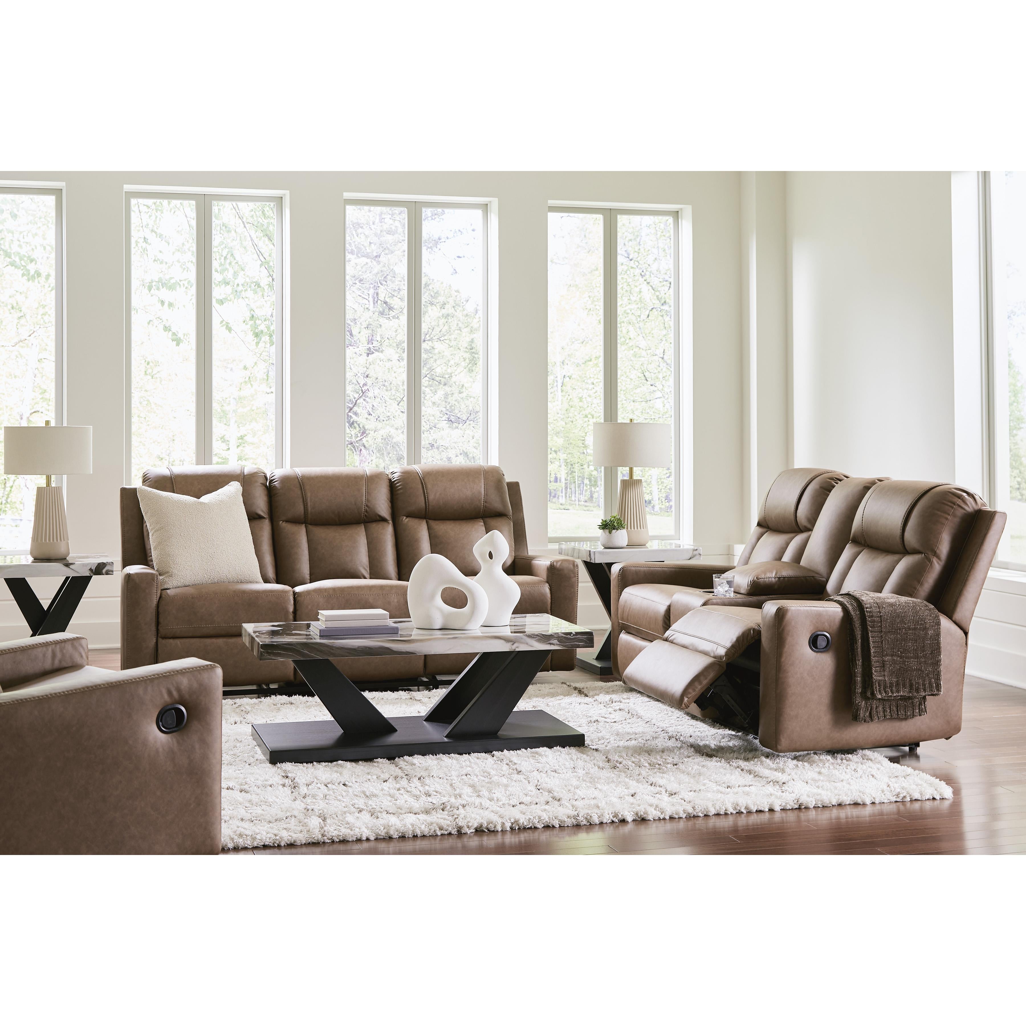  Benchcraft Mackmenville Reclining Leather Look Sofa 7471488 IMAGE 11