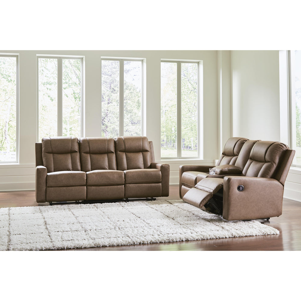  Benchcraft Mackmenville Reclining Leather Look Loveseat with Console 7471494 IMAGE 7
